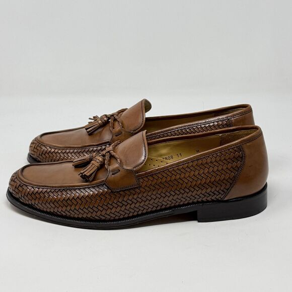 Magnanni Woven Tassels Loafers Mens 11 M Brown Leather Slip On Dress Shoes main image 7